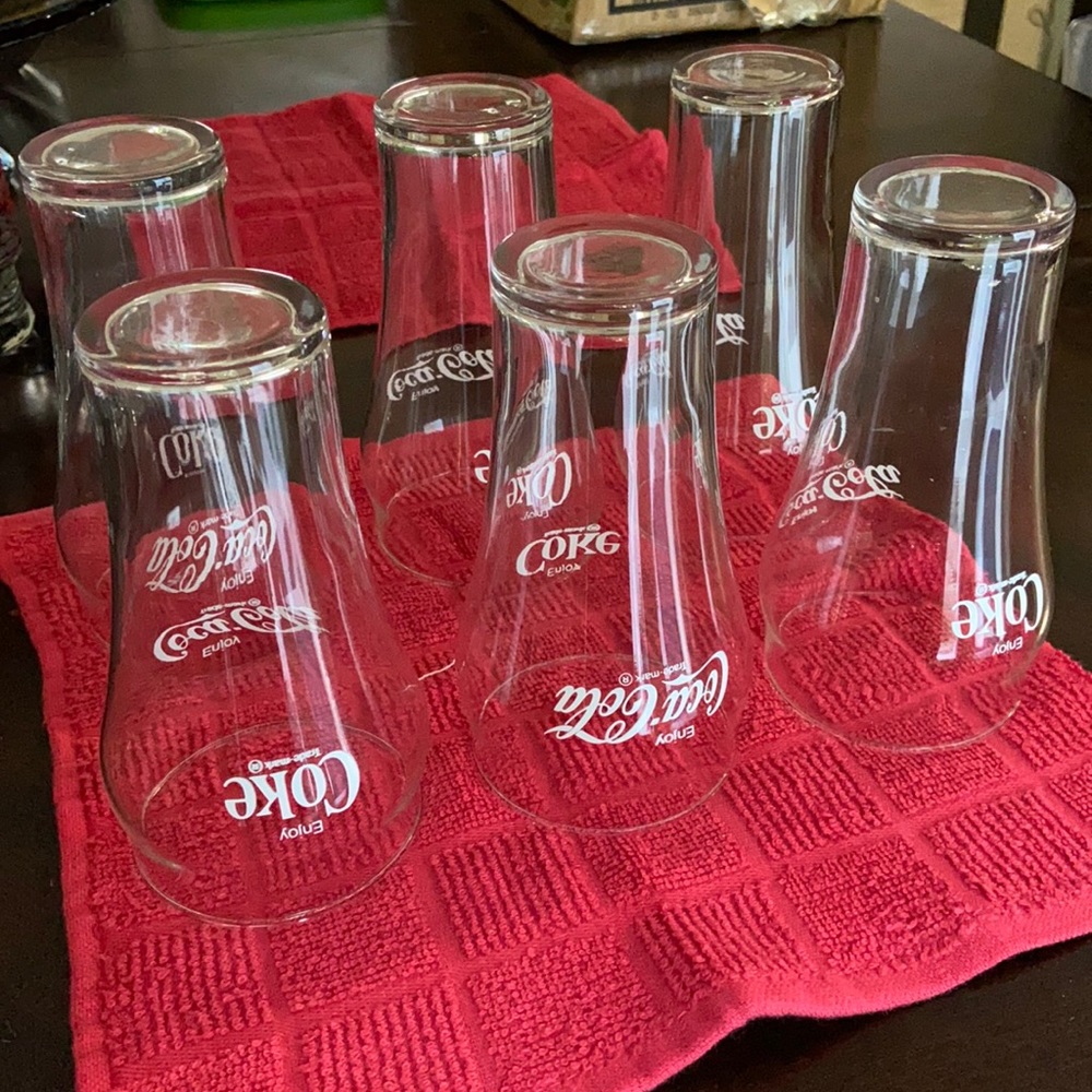 70s Vintage Coca-Cola Glasses -Set of 6